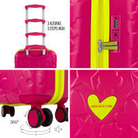 Agatha Ruiz de la Prada – Set de Maleta Mediana + Neceser – Rosa Fucsia con Relieve Troquelado, Material RPO Ultraligero, Ruedas 360° y Candado TSA - details 2