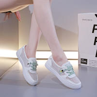 Zapatillas Planas Transpirables De Malla Para Mujer Primavera Verano Con Cordones Tenis Casuales Ligeros Huecos Blancas Zapatos Cómodos - details 3