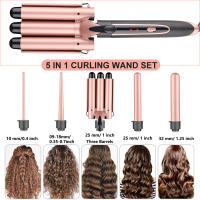 Juego De 5 En 1 Rizador De Pelo Con 3 Barras De Tamaño Diferente Dual Voltaje Calentamiento Instantáneo Ajuste De Temperatura Crimpador Para Mujeres - details 1