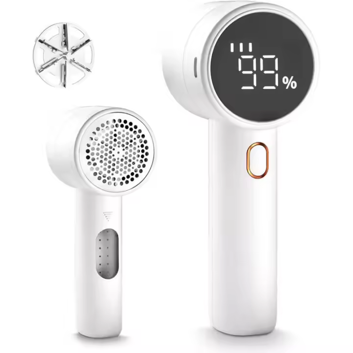 Depiladora de Telas, depiladora recargable, depiladora Eléctrica portátil con 3 velocidades, 6 Cuchillas, Pantalla LED Digital - 1