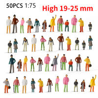 50Pcs Figuras De Miniatura 1:75 Escala 19-25mm Pintadas Personas Multicolor Poses Variadas Para Escenarios De Modelado - details 0
