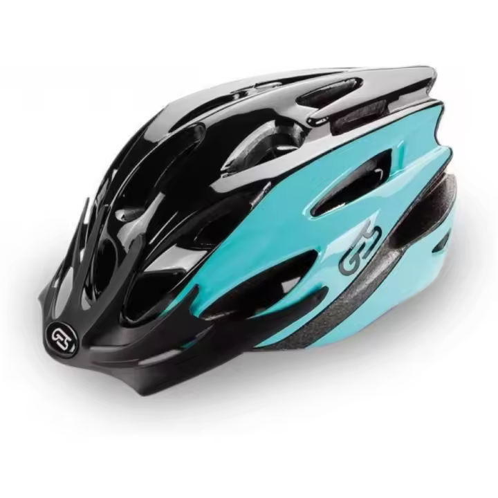 CASCO BICICLETA MONTAÑA GES ROCKET TALLA-L, CELESTE/NEGRO REGULACION TRASERA - 1