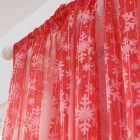 1pc Cortinas Navideñas Festivas Con Estampado De Copos De Nieve Crea El Ambiente Perfecto Para La Fiesta Material De Poliéster Tela Tejida Estilo Americano - details 0