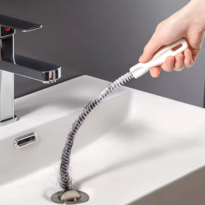 Cepillo de limpieza de fregadero Flexible, herramienta de dragado de drenaje de tubería de agua, tapón de baño, limpiador de pelo largo, palo limpiador desbloqueador de desbordamiento, 45cm - 1