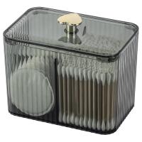 Contenedor Organizador De Baño Con 3 Secciones Para Algodones Y Tapones De Cera Transparente Almacenamiento De Cosméticos Jarra Para Algodones Y Tapones - details 10