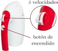 BATIDORA DE VARILLAS AMASADORA DE MANO 5 VELOCIDADES 250W ACCESORIOS INCLUIDOS MP-BV250 - details 1