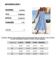 Nuevo Vestido De Mujer Verano 2024 Floral Cuello Redondo Sin Mangas Pleated Cómodo Largo Hasta La Rodilla Estilo Oficina - details 0