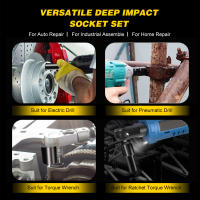 Juego De 10 Piezas De Cabezales De Impacto Profundo En Hexagonal 1/2 Pulgada Herramientas De Eliminación De Neumáticos Con Llave De Compresor Material De Acero Cr-V - details 3