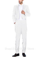 Traje Formal Azul Para Hombre 2024 Con Chaqueta Y Pantalones Doble Botón Estilo Casuál Para Boda Y Ocasiones Elegantes - details 5