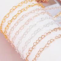 Cadena De Corazón De Cobre 3mm Para Collar Y Pulsera DIY Metal Dorado Plata Rosa Tamaño De Cada Corazón 3mm 1 Metro Por Pieza - details 4
