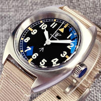 Reloj Mecánico De Pulsera Deportivo Para Hombre NH35 Movimiento 36mm Pantalla Verde Lume Correa De Nylon Acero Inodoro a 20Bar - details 7