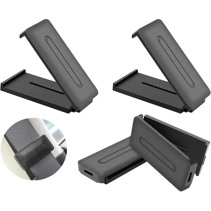 4 PCS Clip de Cinturón de Seguridad Ajustable Pinza Cinturon Seguridad Coche Ajustador del Cinturón Universal para Cinturones de Seguridad de Camiones, Todoterrenos y Diversos Turismos(Negro) - 1