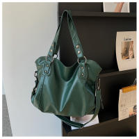 Bolso De Hombro Para Mujer En Cuero PU Gran Capacidad Bolso Cruzado Casual Retro De Color Sólido Para Viaje Y Compras - details 14