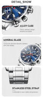 Reloj De Pulsera Deportivo Para Hombre CURREN Lujo Marca Nueva Cronógrafo Resistente Al Agua Con Fecha Relogio Masculino De Cuarzo - details 9