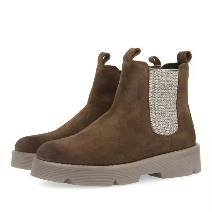 Botines Gioseppo Taupe de Piel con Elástico Lateral para Niña y Niño - 1