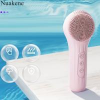 Cepillo eléctrico limpiador facial, exfoliante de silicona para el rostro, cepillo de limpieza facial para hombres y mujeres, cepillo de limpieza de masaje de vibración con temperatura constante recargable - details 4