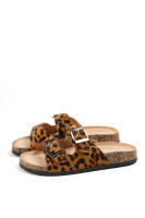 Sandalias mujer planas con doble hebilla metálica y plantilla acolchada cómoda Chanclas estilo clásico Lyla Wang - details 2