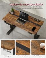 Escritorio eléctrico ajustable en altura, 60x120 cm, ajuste continuo, con 4 memorias de altura, toma de enchufe, usb integrado, disponible en blanco, marrón rústico y roble - details 8