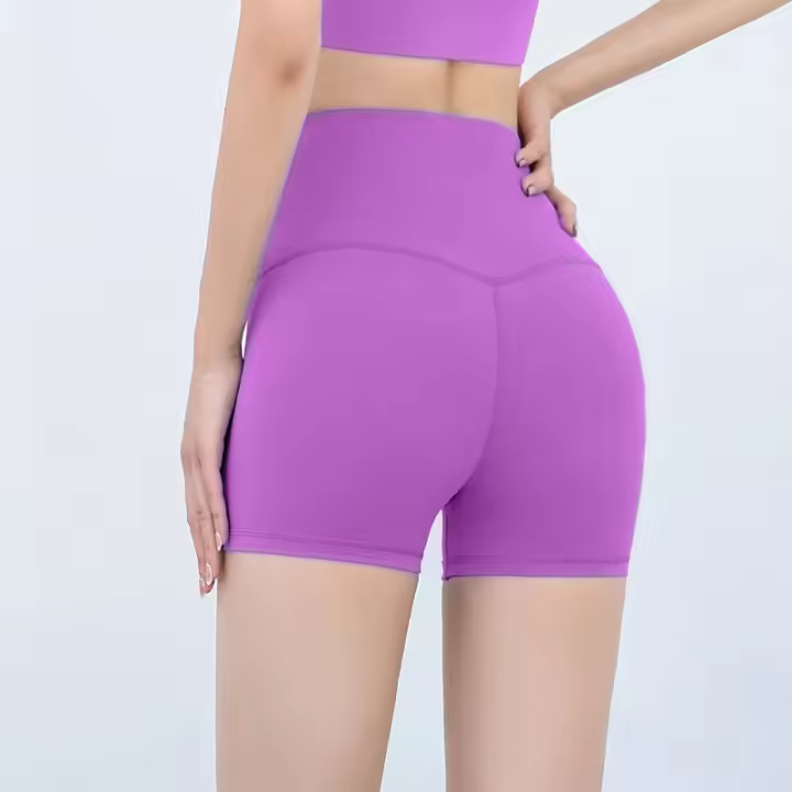 Shorts De Yoga Para Mujer Cintura Alta Levantamiento De Glúteos Ajuste Slim Fitness Running Transpirables 3 Puntos - 1