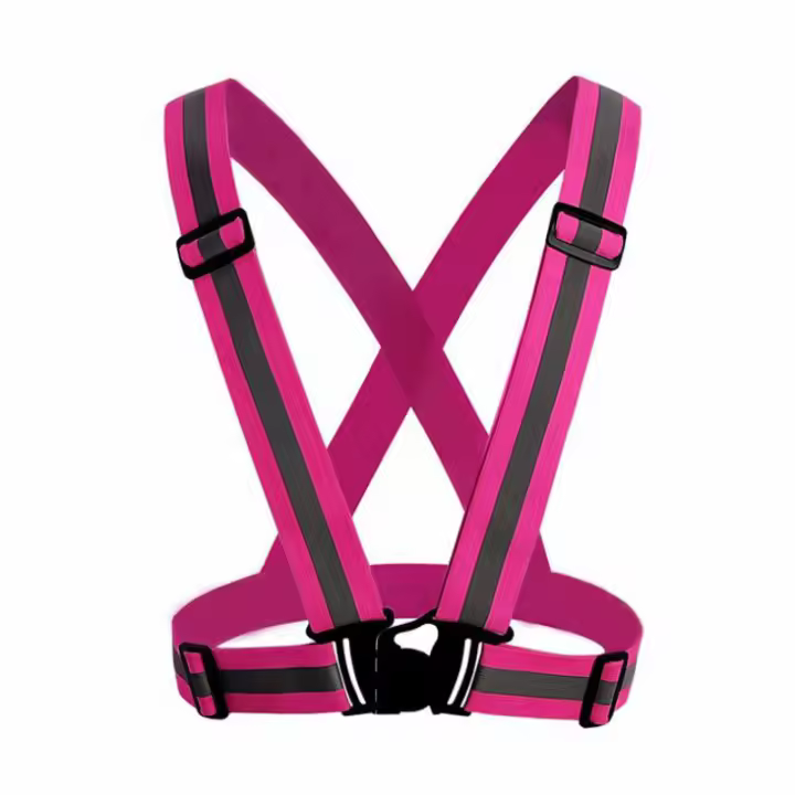 Chaleco De Seguridad Elástico Ajustable Para Correr Y Ciclar Con Cinturones Reflejos Nocturnos Para Adultos Y Niños Ropa Deportiva Con Bandas Adelantadas Unisex Material De Poliéster - 1