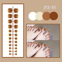 24 Pcs Uñas Postizas Removibles Para Dedos Del Pie En Color Sólido Gloss Fácil De Usar Sin Pegamento Uñas Falsas De Acrílico Para Arte De Uñas - details 9