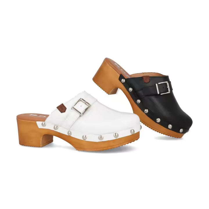 807 - BDA SANDALIAS ZUECO PIEL 807   COLORES : BLANCO, NEGRO  TALLAS : 36 AL 41  CORTE EXTERIOR : PIEL  FORRO INTERIOR : PIEL  PLANTILLA : PIEL / GEL    ALTURA TACÓN / CUÑA : 6 CM.  PISO : SINTÉTICO - 1
