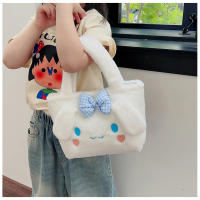 Bolso De Peluche Sanrio Grande Capacidad Con Dibujos Animados Melody Kuromi Y Cinnamon Bolso De Mano Para Mujer Regalo De Cumpleaños Kawaii - details 4