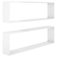 vidaXL Estantes cubo de pared 2 uds contrachapado 100x15x30 cm Blanco, Negro, Gris Mueble Almacenaje Estantería para Oficina, Estudio, Dormitorio Estantería/Librería/ mueble de Almacenamiento - details 6