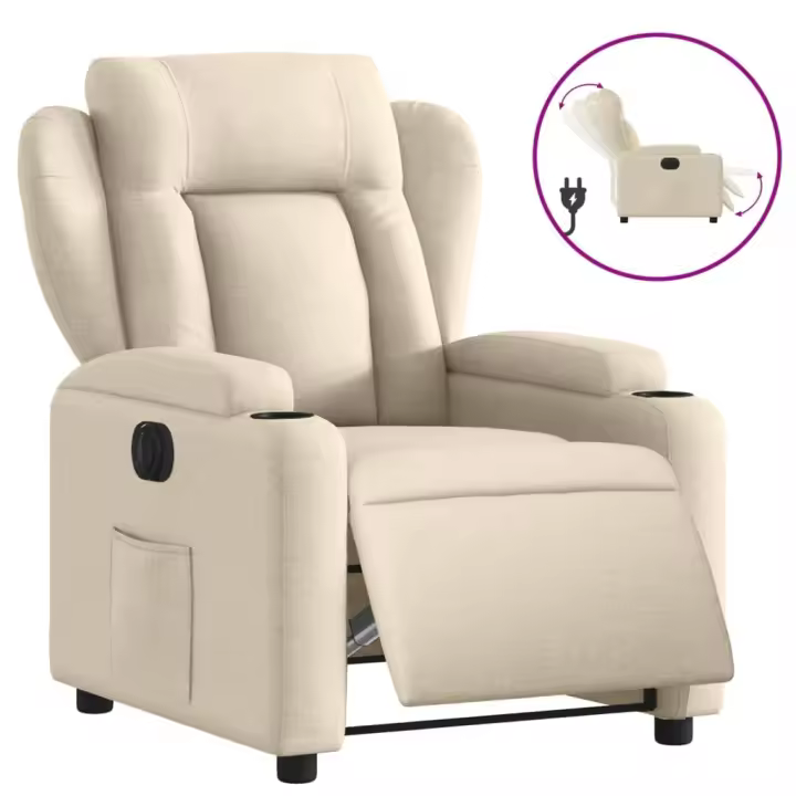 vidaXL Sillón reclinable eléctrico de tela Gris claro, Gris oscuro, Negro Sillon Dormitorio Sillon Comodos Silla Relax Sillón Sofá - 1