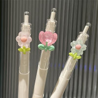 2 PCS Rotuladores De Gel Kawaii Con Diseño De Flores ST Tip Para Oficina Y Escuela Plástico 0.5mm Escribir Suavemente - details 2
