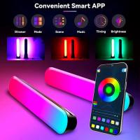 2PCS Luz Nocturna LED RGB Control APP Inteligente Barra De Lámpara Symphony Luz De Música Rítmica Ambiental Para TV Gaming Habitación Mesa - details 2