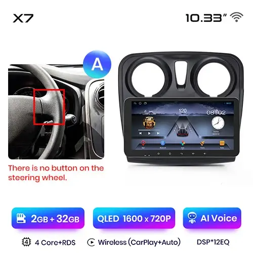 Junsun-autorradio X7 PRO 2K con Android para coche reproductor Multimedia inalámbrico con CarPlay 11.5 pulgadas para Renault Logan 2 Sandero 2014-2019 - 1