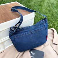 Bolso De Hombro Grande Para Mujer Estilo Casual Simplicidad Bolsa De Compras De Alta Capacidad Bolsa Cruzada De Denim Mensajero - details 8