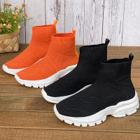 Botas De Invierno Para Mujer Calidad Superior Tejidas Botines Chelsea Moda Confort Medio Tacón Material Synthético Forro Poliéster - details 1
