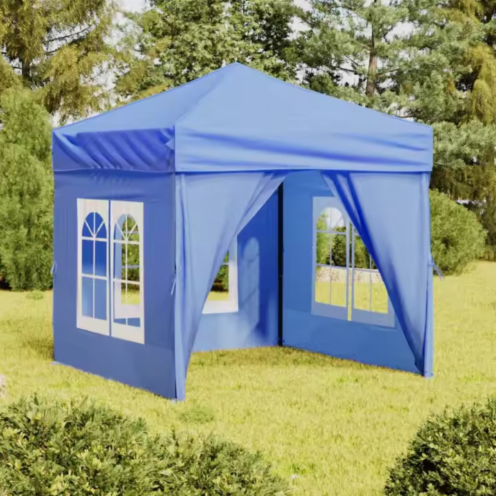 vidaXL Carpa de Fiesta Plegable con Paredes Laterales Pabellón Color Azul,  Antracita,  Taupé y mas - 1