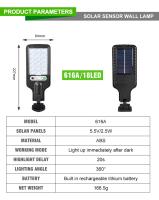 Lámpara Solar LED Exterior Impermeable Con Sensor De Movimiento 30/72COB Para Jardín Terraza Puerta De Garage Y Calle - details 9