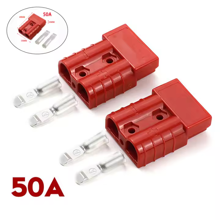 Conector De Batería 50A 120A 175A 600V Para Cable De Terminal Anderson Adaptador De Carga Para Batería De Pala Eléctrica Conector De Energía Plug Color Rojo/Cinco - 1