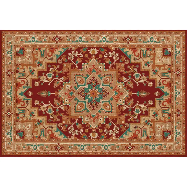Alfombra Vinílica Persa Roja Antideslizante - 1