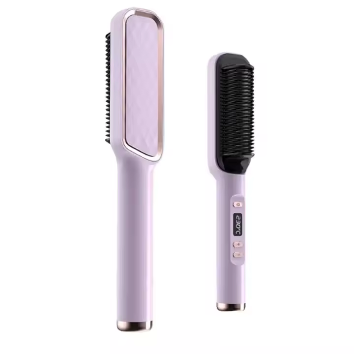 Cepillo alisador profesional - calentamiento rápido en 30 segundoscerámica ionizada45 vatios para alisar/plancharapto para cabello seco/húmedoantienredos - - 1