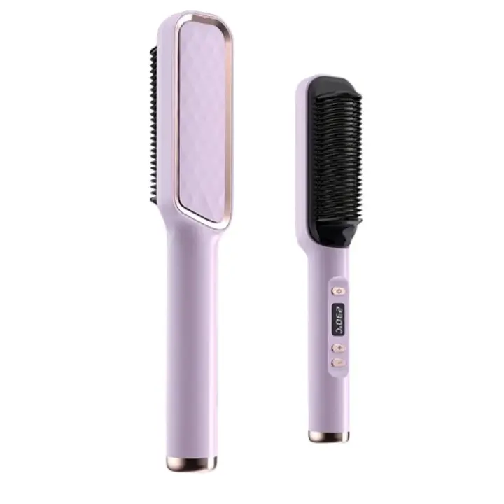 Cepillo alisador profesional - calentamiento rápido en 30 segundoscerámica ionizada45 vatios para alisar/plancharapto para cabello seco/húmedoantienredos - - 1