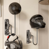 Soporte De Gafas De Motocicleta Para Pared Con Ganchos Para Llaveros Y Bolsos Rotación De 180° Almacenamiento De Chaquetas Y Gorras Material De Aluminio Espacial Unisex - details 0