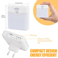 Lámpara LED De Sensor De Movimiento Para Habitación De Niños Con Sensor De Atardecer Hasta Medianoche Luz Nocturna Dimmable Sin Cable Eficiente Energéticamente Con Enchufe UK EU Para Pasillo - details 8