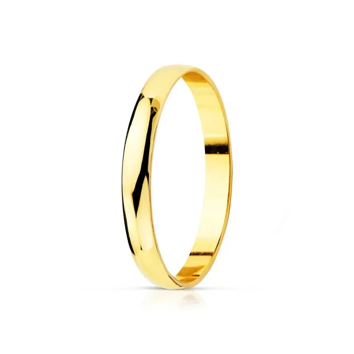 Alianza Oro 18k lisa brillo ancho cuerpo 2.5 mm.. Grabación incluida en el precio - 1