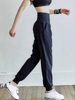 High-Waist Yoga Pants Para Mujer Quick-Drying Con Bolsillos Diagonal De Comodidad Todas Las Estaciones Deporte Estilo Jogger De Pierna Larga - details 2
