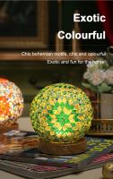 Lámpara De Mesa LED USB Estilo Bohemio Con Vidrio Tatuado Iluminación Cálida Para Decoración De Hogar Barra Dormitorio - details 2