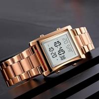 Relojes electrónicos, relojes rectangulares de acero inoxidable para hombre y mujer, relojes impermeables para hombre. - details 2