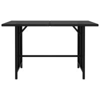 vidaXL Mesa de jardín de ratán sintético 110x70x65 cm Gris, Negro, Conjunto Terraza Muebles Jardín Exterior Juego de Muebles de jardín Mueble Jardín Exterior Muebles de Salon Exterior - details 0