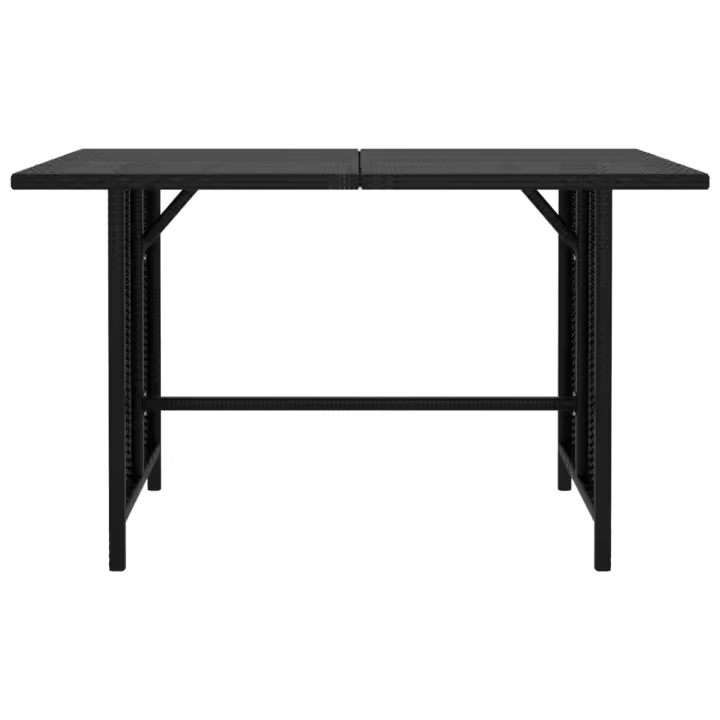 vidaXL Mesa de jardín de ratán sintético 110x70x65 cm Gris, Negro, Conjunto Terraza Muebles Jardín Exterior Juego de Muebles de jardín Mueble Jardín Exterior Muebles de Salon Exterior - 1