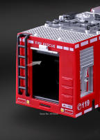 Juguete De Coche Camión De Bomberos 1/32 Con Sonido Luz Escala 1:32 Regalo Para Niños Decoración Vehículo De Rescate Con Escalera Y Bomba De Agua - details 12
