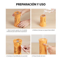 LIFA Humidificador de ambiente de 260ml de capacidad, difusor aromas en vapor, diseño estético con apariencia de madera y luces LED F8 - details 0